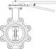 Technische Zeichnung einer Absperrklappe mit Hebelmechanismus, hergestellt von IMI Hydronic Engineering, die den geschlossenen und offenen Zustand zeigt.